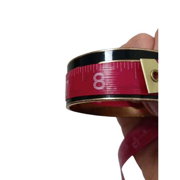 Y2K COACH Cuff Bracelet S/M BLACK GOLD Square Cut Out Modern Designer Rare VNTG - Picture 8 of 14